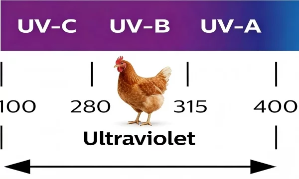 ultraviolet light 350–400 nm